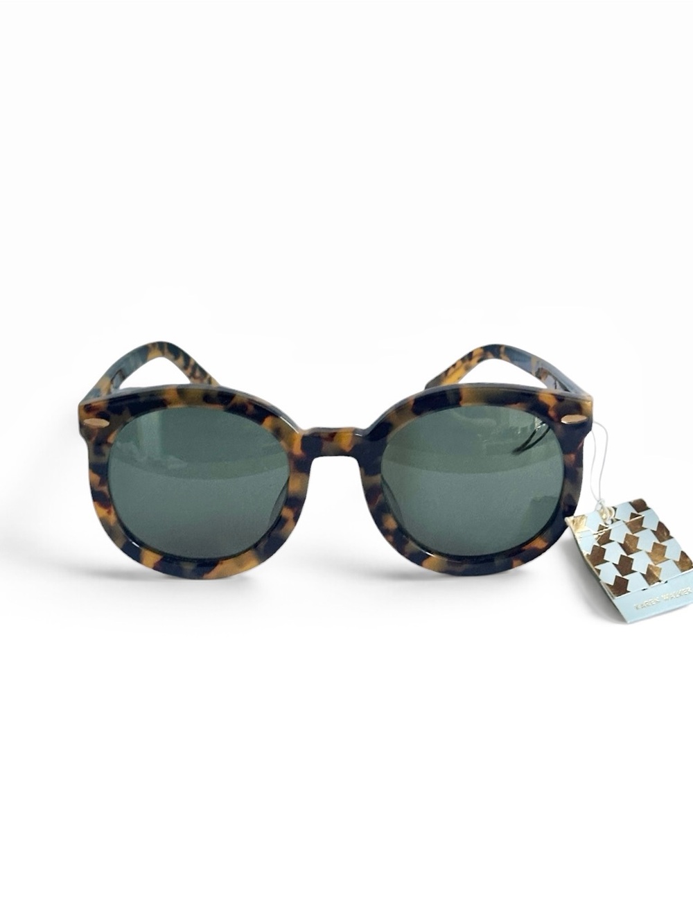 Karen Walker Super Duper Strength Sunglasses Crazy Tort Gold NWT Case